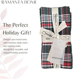 Ramanta Home Plaid Tartan Christmas Cloth Napkins Set of 12 - Green - Image 4