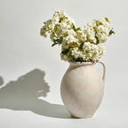 LB2 White Ceramic Large Vase, 11.2" Tall Zen Style Vase, Terra Cotta Pitcher, Distressed Farmhouse Decor, Pottery Decorative Flower for Home Decor (D - White 11.2") - Image 6