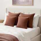 MIULEE Decorative Linen Euro Sham Pillow Covers 24x24 Rust Red - Image 3