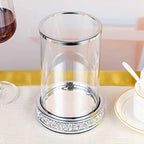 Pillar Candle Holders set of 2,Hurricane Candle Holders for Pillar Candle,Glass Candle Holder for Coffee Dining Table, Wedding, Christmas, Halloween, Home Decoration,Silver Candle Holders - Image 4
