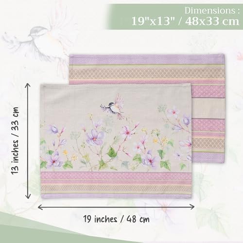 Maison d' Hermine Placemats Set of 4 Reusable 100% Cotton (13"x19") - Image 4