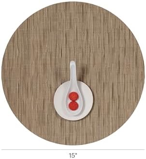 Chilewich Bamboo Placemats Set of 4, Round Woven Placemats - Image 2