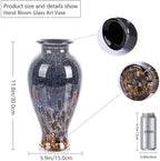 11.8" Tall Glass Vase Beautiful Hand Blown Glass Vase Modern Art Home Decor, Wide Mouth Colorful Vases for Mantle Dining Table Centerpiece, Entryway Living Room Wedding Decoration (Amber) - Image 2