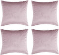 GIGIZAZA Velvet Blush Pink Throw Pillow Covers Decorative Cushion Covers Pillow Cases Sham for Sofa Couch (20x20inch(50x50cm)-4pcs, Blush Pink) by GIGIZAZAFocusingonhomedecoration