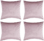 GIGIZAZA Velvet Blush Pink Throw Pillow Covers Decorative Cushion Covers Pillow Cases Sham for Sofa Couch (20x20inch(50x50cm)-4pcs, Blush Pink) by GIGIZAZAFocusingonhomedecoration