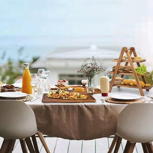 2X 3 Tier Serving Tray Wood Tiered Tray Decor Cake Stand Farmhouse Tiered Tray Party Serving Dishes and Platters Trays - Image 3