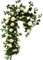 71in Artificial Rose Vine Silk Flower Garland Wedding Garden Decor(White) by Unknown