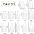 UPBUD White Glass Bud Vases Set of 12, Small Vases for Flowers, Mini Flower Vases in Bulk for Wedding Decoration, Vintage Vase for Baby Shower Centerpieces, Home Décor - Image 4