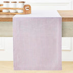 Solino Home 100% Pure Linen Table Runner, 14 x 144 in, Pink, Narrow Stripe by SolinoHome
