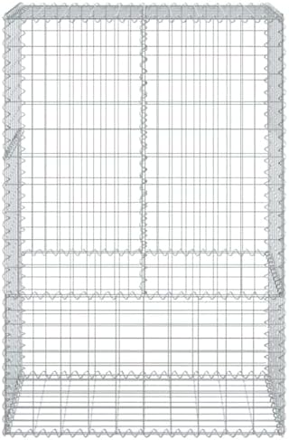 vidaXL Gabion Basket with Cover 39.4"x19.7"x59.1" Galvanized Iron - Image 5