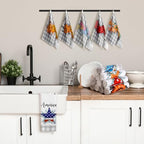 FuWeave Vigor Plaid 20 Pcs Seasonal Holiday Kitchen Hand Towels Set - Image 2