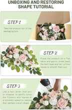 Wedding Decor (Pack of 2) Welcome Sign Flower Backdrop Garland for Ceremony Reception Wall Easel Home Decoration Entryway Faux Outdoor Board Head Table Decor (Flesh Pink & White) - Image 6