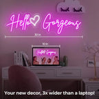 30×9 Inch Hello Gorgeous Neon Signs for Wall Decor - Image 5