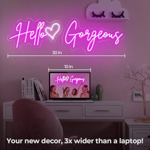 30×9 Inch Hello Gorgeous Neon Signs for Wall Decor - Image 5