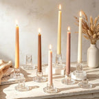 Hewory Clear Taper Candle Holders Bulk: 9PCS Glass Candlestick Holders by Hewory