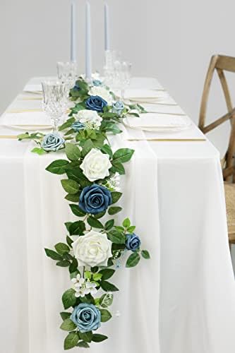 PONATIA 5FT Handcrafted Artificial Rose Flower Garland - Image 5