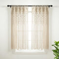 Lush Decor Boho Macrame Textured Cotton Window Curtain Panel Single 40" W x 63" L Neutral - Macrame Curtains for Windows, Room Divider, Boho Wall Decor by LushDecor
