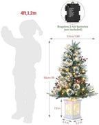 3ft Prelit Snow Flocked Christmas Tree with Light Up Snowflake Box Base - Image 6