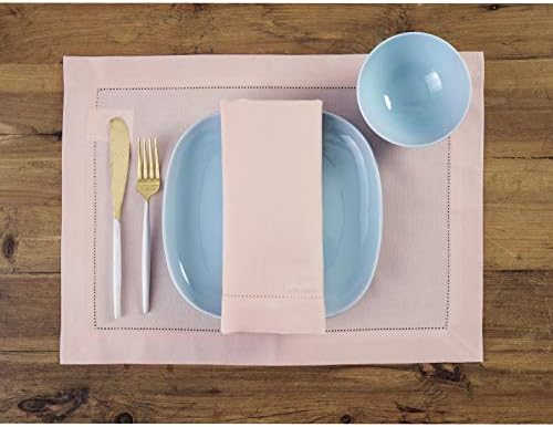 Solino Home Cotton Linen Cloth Dinner Napkins Pink, 20 x 20 in, Set of 4 - Image 2