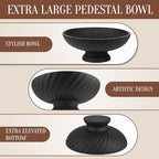 Deobath Large Resin Pedestal Decorative Bowl - Modern Fruit Bowl for Kitchen Counter - Handicraft Bowls for Home Decor - Key Bowl for Entry Table,Matte Black - Image 7