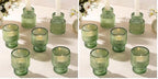 DARJEN 6 Pcs Green Candlestick Holders - Glass Taper Candle Holders Tealight Votive Candle Holders for Table Centerpieces, Wedding, Dinner Party, Home, Gifts (Pack of 2) by DARJEN