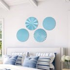 Hicarer 4 Pcs 12 Inch Blue Metal Wall Art Decor Modern Sunburst Decor - Image 6