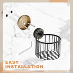Wall Mounted Toilet Paper Holder Basket Antique Black Bathroom Storage Organizer Container, Oil Rubbed Bronze - Image 7