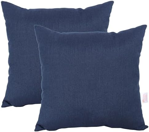 Outdoor/Indoor Sunbrella Throw Pillows Square Set of 2 Pieces 16 inch x 16 inch Spectrum Indigo - Cover Only, Insert Not Included by Unknown