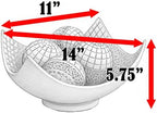 Seraphic Dining Table Centerpiece Decor, 5pc Decorative Scoop Bowl, White - Image 3