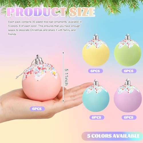 Gejoy 30 Pcs Candy Land Christmas Ornaments 2.36'' Sprinkles Candy Balls - Image 3