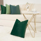 MONDAY MOOSE Decorative Throw Pillow Covers Cushion Cases, Set of 4 Soft Velvet Modern Double-Sided Designs, Mix and Match for Home Decor, Pillow Inserts Not Included (22x22 inch, Sage/Dark Green) - Image 6