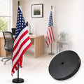 Flag Stand Indoor - 1" Heavy Duty Metal Flag Pole Set with Base,6-8ft Adjustable,Portable & Free Standing for Office,Conference Room,Classroom,Entryway,Outdoor Porch Deck (Black) by Barcetine