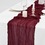 20 Pack Burgundy Table Runner 10Ft Burgundy Cheesecloth Table Runner Boho Gauze Table Runners Long Romantic Sheer Fabric Cheese Cloth Table Runners for Wedding Party Bridal Shower - Image 5