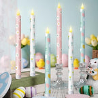 Honoson 6 Pcs Easter Flameless Taper Candles 10.6 Inch by Honoson