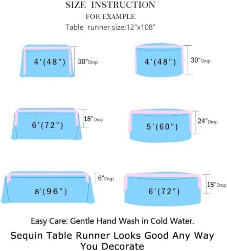 ShinyBeauty Champagne Table Runner 12x108, 15 Pack Sequin for Wedding Party - Image 3