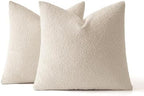 MIULEE 26x26 Decorative Euro Sham Boucle Couch Pillow Covers Beige - Image 6