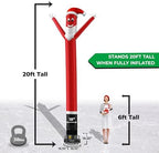LookOurWay Air Dancers Inflatable Tube Man Attachment | 20ft Tall Set | Wacky Waving Christmas Inflatables Tube Guy | Blower Included | Outdoor Holiday decoration | Christmas Theme - Santa Disguise - Image 3