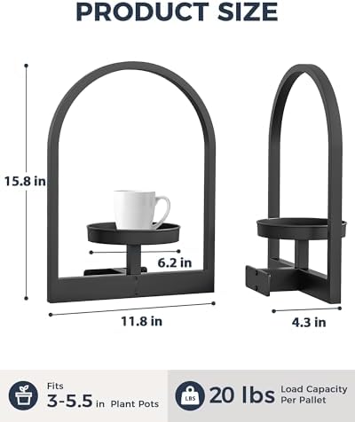 Bamworld Wall Plant Holder Plant Stand Indoor Wall Planters Round - Image 3