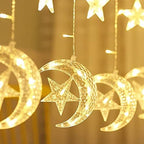 FUCHSUN 138 LED Moon Star Curtain String Lights Crescents Ramadan Lights - Image 2