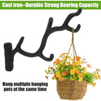 Blulu 6 Pcs Cast Iron Plant Hanger Wall Bracket Tree Branch, Black - Image 3