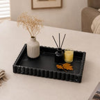 12" Black Resin Decorative Tray, Home Decor for Coffee Table - Image 5