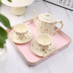 Pink Square Decorative Tray with Handles, 13"*13" Versatile Serving Tray for Coffee Table, Ottoman, Ideal for Serving, Displaying, Organizing - Image 2