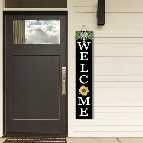 Interchangeable Welcome Sign for Front Porch Standing 47"X8", Black - Image 7