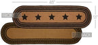 VHC Brands Farmhouse Primitive Jute Black Thanksgiving Table Runner w/Stenciled Stars 13"x48" - Image 2