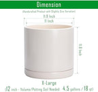D'vine Dev 12 Inch Ceramic Planter Pot, Oatmeal, 94-O-F-8 - Image 2