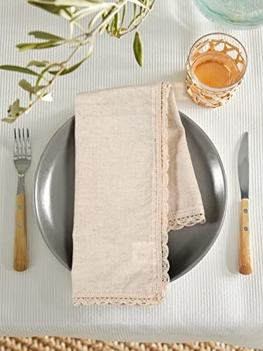 Hausattire Cloth Dinner Napkins, 12-Pack, 20x20 in, Natural - Image 2
