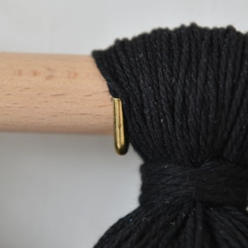 Jakalin Macrame Wall Hanging Black Boho Tassel Fiber Wall Art 19.6"Lx15.7"W - Image 6