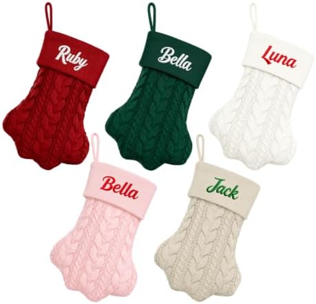 Personalized Dog Christmas Stockings - Custom Pet Paw Stocking for Puppy by Ulicoprofessionalpersonalized