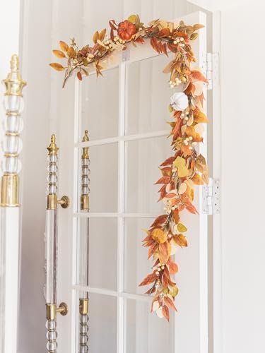 Thanksgiving Decorations - Clycaloor 6.8FT Fall Garland Maple Leaf, Artificial Autumn Hanging Vine Garland Thanksgiving Decor for Home Wedding Fireplace Party Christmas Halloween - Image 7