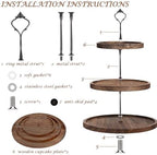 Wooden 3 Tier Cupcake Dessert Table Display Stand with Swing - Image 3